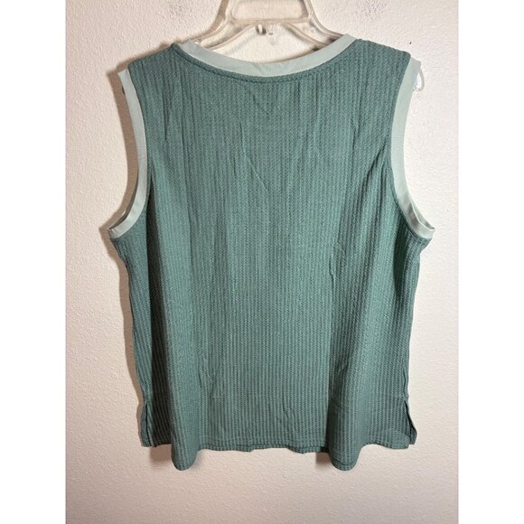 NWT Knit Sweater Vest Lightweight Preppy Y2K Retro Green Size 2XL - Picture 2 of 6
